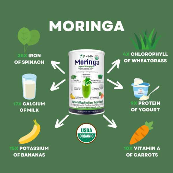 Organic Moringa Oleifera Leaf Powder 454g 1 Lb Nia Pure Nature